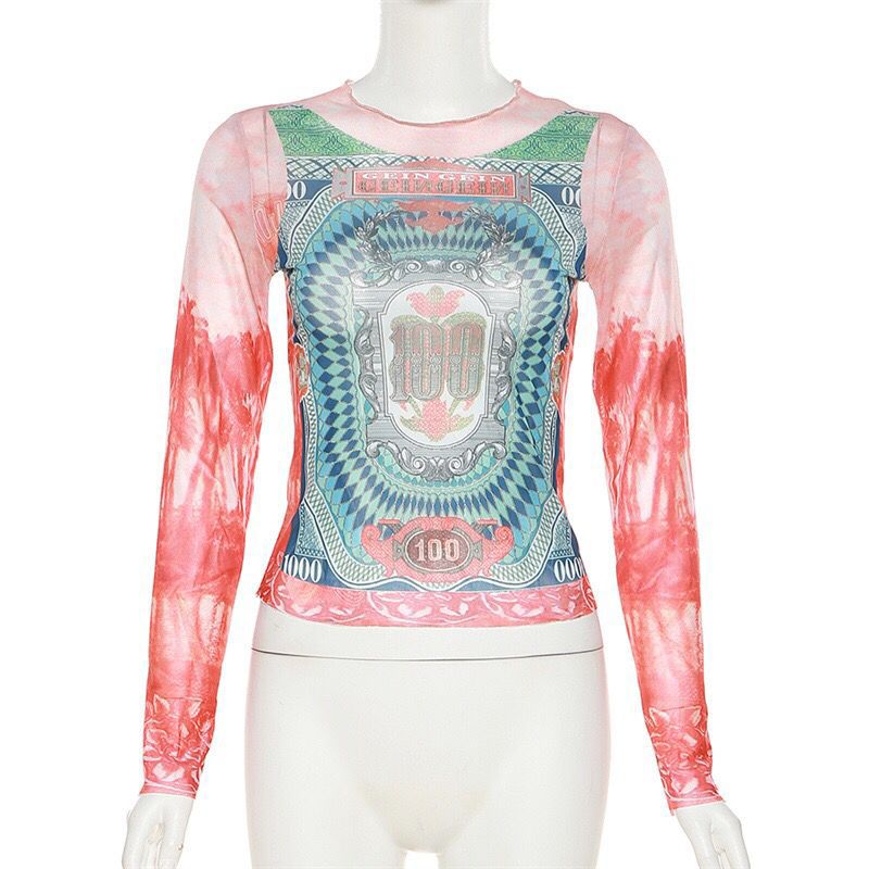 Sheer Print Blouse