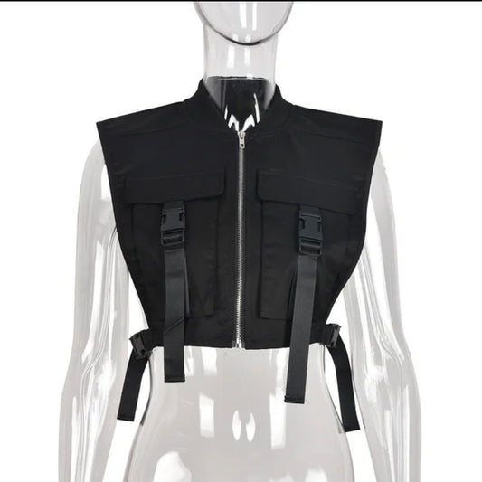 Crop It Biker Vest